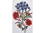 Fensterbild STICKEREIEN PLAUEN "Fensterbild Blumen" Gr. 1, bunt, B:22cm H:31cm, Polyester, Fensterbilder, Fensterbild, Echte Plauener Spitze