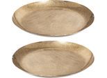 Dekoteller CREATIV HOME, gold (champagner), H:2cm Ø:30cm, Metall, Dekoschalen, Dekoteller, aus Metall