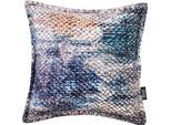 Dekokissen DONE. "Glam Colour", blau (blau, rost, silber, meliert), B:45cm L:45cm, Polyester, Dekokissen_Sitzkissen_Kissenhüllen, Dekokissen, Reißverschluss, Ohne Füllung, meliert