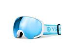 Skibrille YEAZ "Ski- und Snowboard-Brille hellblau/matt weiß BLACK RUN", blau, Sportbrillen, Skibrille