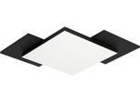 EGLO Deckenleuchte "TAMURIA", braun (schwarz), H: 6cm, 1 Stk., Leuchten, Deckenleuchte in schwarz und braun aus Stahl, Holz - Warmweiß, Deckenleuchte