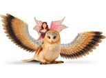 Spielfigur SCHLEICH "BAYALA, Elfe auf Glitzer-Eule V2 (70789)", bunt, Spielfiguren, Kinder, Kunststoff, Spielfigur