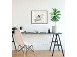 Bild QUEENCE "Lola", grau (farbe rahmen: schwarz, farbe bild(er): grau), B:70cm H:50cm, Acrylglas, Holz, Papier, Bilder, Bild, HD Premium Poster-Druck inkl. Holzrahmen