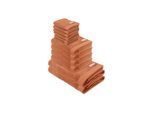 Handtuch TOM TAILOR "Handtuch Color Bath 12er Pack" Gr. M, orange (koralle), B:50cm, Obermaterial: 100% Baumwolle CO., Handtücher, Handtuch