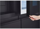 LG Side-by-Side "GSXE90", Energieeffizienz: D, silber (essence matte schwarz), B:91,3cm H:179cm T:73,5cm, Kühlschränke, großes Wein- und Flaschenregal, Side-by-Side