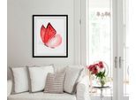 Bild QUEENCE "Liana", rosa (farbe rahmen: schwarz, farbe bild(er): rosa), B:50cm H:70cm, Acrylglas, Holz, Papier, Bilder, Bild, HD Premium Poster-Druck inkl. Holzrahmen