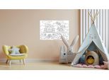 Wandsticker QUEENCE "Ritterburg", weiß, B:90cm H:60cm, Vinyl, Wandtattoos, Wandsticker, DIY-Wandsticker zum Bemalen