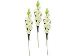 Kunstblume I.GE.A. "Gladiole", weiß, B:12cm H:93cm, Obermaterial: 98% Polyester, 2% Kunststoff, Kunstpflanzen, Kunstblume, 3er Set