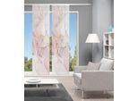 Schiebegardine VISION S "MARMOSA 2er SET" Gr. 1, rosa (goldfarben, rosa), B:60cm H:260cm, Polyester, Gardinen, Schiebegardine, Bambus-Optik, Digital bedruckt