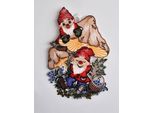 Fensterbild STICKEREIEN PLAUEN "Waldwichtel", bunt, B:18cm H:27cm, Polyester, Fensterbilder, Fensterbild