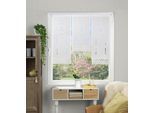Vorhang HOME WOHNIDEEN "ALEGRA" Gr. 1, weiß, B:30cm H:80cm, Polyester, Gardinen, Vorhang, 3 teiliger Fensterbehang bestickt
