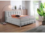Boxbett HOME AFFAIRE "Marvao inkl. Bettkasten und Topper", grau (hellgrau), B:214cm L:210cm, Komplettbetten, Boxbett, Boxbett mit Bettkasten, inkl. Topper