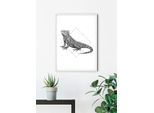 Bild KOMAR "Iguana White", bunt (farbe bild(er): bunt), B:50cm H:70cm, Holz, Papier, Bilder, Bild, Wandbild zur Dekoration - ohne Rahmen