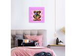 Leinwandbild QUEENCE "Bears VII", rosa (farbe bild(er): rosa), B:60cm H:60cm, Holzrahmen, Leinwand, Bilder, Leinwandbild, Premium-Leinwandstoff, Handarbeit aus Deutschland