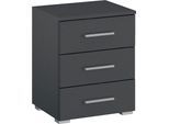 Nachtkommode RAUCH "Base", grau (graumetallic), B:40cm H:52cm T:40cm, Holzwerkstoff, Sideboards, Nachtkommode, optional in moderner Hochglanz-Front