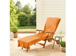 Handtuch DYCKHOFF "Stuhlauflage / Liegeauflage", orange, B:70cm L:200cm, Frottier, Frottier, Handtücher, Handtuch, Schonbezug mit Einschubtasche