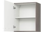 Hängeschrank KOCHSTATION "KS-Trea O60-60", weiß (weiß, eichefarben grau), B:60cm H:60cm T:35cm, Schränke, Hängeschrank, inklusive Einlegeboden, Breite 60 cm, Höhe 60 cm
