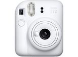 FUJIFILM Sofortbildkamera "Instax Mini 12", weiß (tonweiß), B:12,2cm H:10,4cm T:6,66cm, Fotokameras, Sofortbildkamera