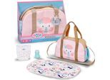 Puppen Wickeltasche BABY BORN "Wickeltasche Blumen", rosa, Puppenausstattungen, Kinder, Kunststoff, Puppen Wickeltasche
