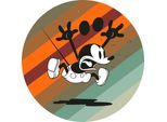 Wandtattoo KOMAR "selbstklebendes Vlies - Mickey Mouse up and away - Größe 125 x 125 cm", bunt, B:125cm H:125cm T:0,1cm Ø:125cm, Folie, Wandtattoos, Wandtattoo, rund und selbstklebend