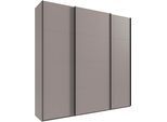 Kleiderschrank WIMEX "Mugano, Made in Germany, Lieferung bis in Deine Etage und Stellort", schwarz (saharagrau, griffe schwarz), B:225cm H:236cm T:65cm, Holzwerkstoff, Schränke, Kleiderschrank, 3 Schwebetüren, große Größen, mit oder ohne Spiegel, Metallgriffe