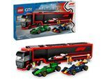 Konstruktionsspielsteine LEGO "F1 Transporter mit RB20 & AMR24 F1 Rennautos (60445), LEGO City", bunt, Spielbausteine, Kinder, Kunststoff, Konstruktionsspielsteine, Made in Europe