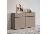 Sideboard OTTO HOME "Cross,Breite 119,5 cm, moderne grifflose Kommode,2 Türen/2 Schubkästen", schwarz (congo, schwarz), B:119,5cm H:78,3cm T:40cm, Sideboards, Sideboard, Schubladenschrank,Anrichte mit viel Stauraum, Einlegeböden verstellbar