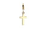 Charm-Einhänger NENALINA "Charm Kreuz Symbol Anhänger Kommunion 925 Silber" Gr. 25, gold, Charms, Damen, Blacklist, Silber 925 (Sterlingsilber), Charm-Einhänger