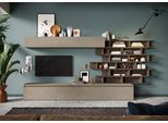 Wohnwand HOME AFFAIRE "Infinity, 10tlg. Breite 345 cm, Höhe variabel, Schrankwand, Anbauwand", braun (lehmfarben (argilla), bronzo), B:345cm H:164cm T:40cm, Kastenmöbel-Sets, Wohnwand, (2x Lowboard, 2x Hängeschrank, 6x Wandregal)