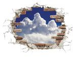 Wandtattoo KOMAR "Break Out Clouds - Größe 100 x 70 cm", bunt, B:100cm H:70cm, Folie, Wandtattoos, Wandtattoo, selbstklebend, Wandsticker
