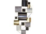 Wanddekoobjekt "Wanddekoration", grau, B:91cm H:49cm T:5,5cm, Metall, HOFMANN LIVING AND MORE, Wanddekoobjekte, Wanddekoobjekt, Wandobjekt aus Metall, geometrische Formen