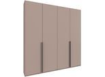 Kleiderschrank WIMEX "Mugano,in 5 Breiten,2 Höhen,2 Tiefen, viele Farben, Made in Germany", schwarz (saharagrau, griffe schwarz), B:180cm H:208cm T:40cm, Holzwerkstoff, Schränke, Kleiderschrank, mit langen Griffen aus Metall, mit oder ohne Spiegel
