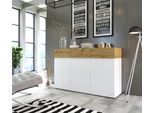 Sideboard HOME AFFAIRE "Rimini", weiß (weiß, eichefarben artisan), B:135cm H:86cm T:40cm, Sideboards, Sideboard, Breite 135 cm