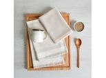 Geschirrtuch FRAMSOHN FROTTIER "Modern Living Fischgrät", bunt (beige, braun, grau), B:50cm L:70cm, 100% Baumwolle, Geschirrtücher, Geschirrtuch, dichte Feinwebung, in Österreich hergestellt, 50x70 cm