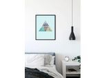 Bild KOMAR "Triangles Top Blue", bunt (farbe bild(er): bunt), B:40cm H:50cm, Holz, Papier, Bilder, Bild, Wandbild zur Dekoration - ohne Rahmen