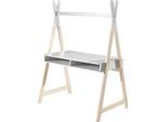Schreibtisch VIPACK "Kiddy", weiß (weiß, natur, weiß), B:116cm H:159,6cm T:74,8cm, Tische, Schreibtisch, Ausgefallene Tipi Optik für den Schreibtisch, mit großer Arbeitsfläche