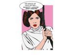 Bild KOMAR "Star Wars Classic Comic Quote Leia", bunt (farbe bild(er): bunt), B:30cm H:40cm, Holz, Papier, Bilder, Bild, Wandbild zur Dekoration im Kinderzimmer - ohne Rahmen