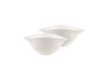 Schale VILLEROY & BOCH "Salatschalen Vapiano 20,5 x 17 cm 2er Set weiß", weiß, L:20,5cm, Schüsseln, Schale
