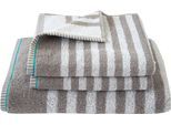 Handtuch DYCKHOFF "Maritim, Sea Stripe", grau (kiesel), B:50cm L:100cm, Frottier, Obermaterial: 100% Baumwolle, Handtücher, Handtuch