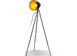 B.K.LICHT Stehlampe "BK_ST1233 Stehleuchte, Vintage, Schwarz-gold, Metall, Schwenkbar", schwarz, 1, Ø 59cm H: 136cm, 1 Stk., Leuchten, E27-Fassung, ohne Leuchtmittel (max. 40W), mit Kabelschalter, Ø59cm, Stehlampe
