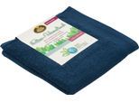 Handtücher GÖZZE "Uni Recycelt", blau (dunkelblau), B:50cm L:100cm, Frottier, Obermaterial: 65% Baumwolle, 35% Polyester, Handtücher, Handtücher, im Set, Uni Farben, 100% recycelten Materialien