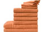 Handtuch Set DYCKHOFF "Kristall", orange (terra), 10 Stk., Walkfrottee, Walkfrottee, Obermaterial: 100% Baumwolle, Handtuch-Sets, Handtuch Set, mit feiner Bordüre, Duschtücher, Handtücher und Gästetücher, Topseller
