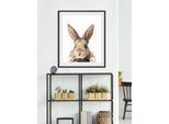 Bild QUEENCE "Joona", braun (farbe rahmen: schwarz, farbe bild(er): braun), B:30cm H:40cm, Acrylglas, Holz, Papier, Bilder, Bild, HD Premium Poster-Druck inkl. Holzrahmen