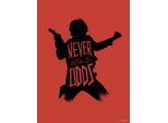 Bild KOMAR "Star Wars Silhouette Quotes Han Solo", bunt (farbe bild(er): bunt), B:30cm H:40cm, Holz, Papier, Bilder, Bild, Wandbild zur Dekoration im Kinderzimmer - ohne Rahmen
