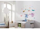 Wandtattoo KOMAR "Stitch World - Größe 50 x 70 cm", bunt, Disney, Folie, Wandtattoos, Wandtattoo, selbstklebend, Wandsticker, Kinderzimmer