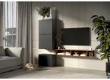 Wohnwand HOME AFFAIRE "Infinity, 4tlg. Breite 180 cm, Höhe variabel, Wohnwand", schwarz (lava, mercure nb holzstruktur), B:180cm H:160cm T:30cm, Kastenmöbel-Sets, Wohnwand, (TV-Wandregal, 2x Hängewürfel, Würfel-Element bodenstehend )