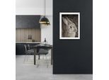 Bild QUEENCE "Tilde", braun (farbe rahmen: schwarz, farbe bild(er): braun), B:40cm H:50cm, Acrylglas, Holz, Papier, Bilder, Bild, HD Premium Poster-Druck inkl. Holzrahmen