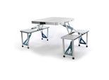 Garten-Essgruppe VCM "Faltbare Alu-Sitzgruppe für 4 Personen", weiß, Obermaterial: 100% Metall MT., Sitzmöbel-Sets, Garten-Essgruppe