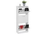 KADIMA DESIGN Schuhschrank 3 Fächer - 18 Paar Schuhe, Weißes Design, Integrierte Griffe, 50 x 125 x 24 cm, KADIMA DESIGN