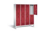 C+P Spind doppelstöckig Evolo, H1850xB1590xT500mm, Front Rubinrot, Korpus Lichtgrau (48310-42) ; C + P Möbelsysteme (48310-42|S10077)